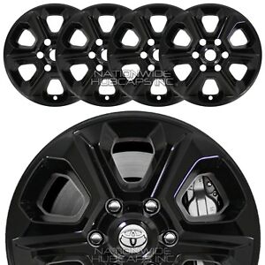 for 2014-2021 Toyota 4 Runner SR5 17" Black Wheel Skins Hub Caps Full Rim Covers