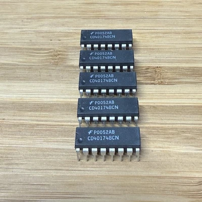 Fairchild CD40174BCN Hex D-Type Flip-Flop 16 Pin DIP IC (5 Piece Lot) - Изображение 1 из 3
