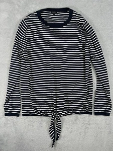 Talbots Pullover Damen L gestreift Bindesaum dunkelblau weiß Petites - Bild 1 von 9