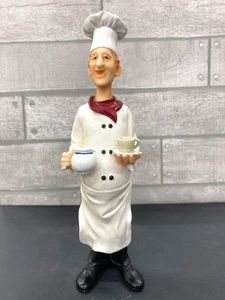 Kochdeko für Küche, Koch hält Teekanne und Tasse - gebraucht - Bild 1 von 5