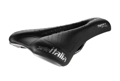 Selle Italia Sport Gel Flow Bike Saddle, 140 mm Width, FeC Alloy Ø7 Rails - Image 1 of 4
