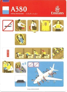 Safety Card - Emirates - A380 - c2009 (S4818) - Picture 1 of 1