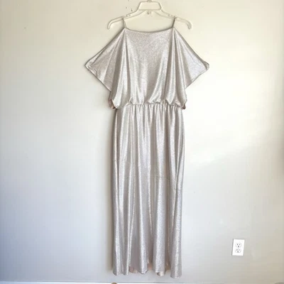 Платье Lauren Ralph Lauren размер 12 металлик с открытыми плечами цвет шампанского/золотистый - Изображение 1 из 4