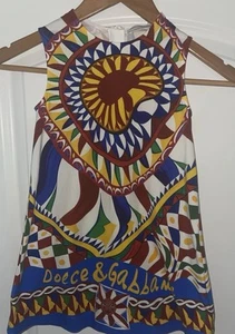 Dolce And Gabbana Girls Mini Me Colorful Carrertto Dress Sz 5 NWT - Picture 1 of 20
