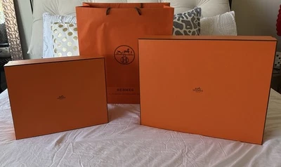 Hermes Lote de 3 Cajas Vacías Grandes y Medianas y 1 Bolsa de Compras Foto 1 de 4