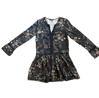 Buffalo David Bitton black floral boho dress with lace details size medium - Image 1 of 4