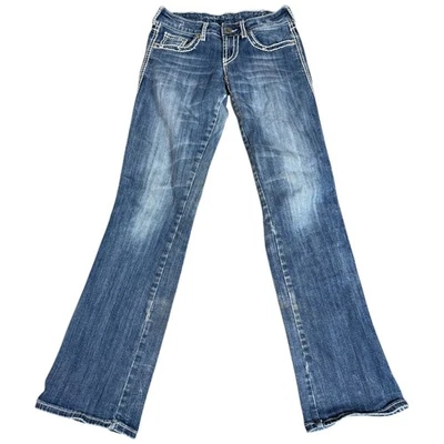 Cowgirl Tuff Jeans Extreme Angie Womens 26x35 Dark Wash Distressed Bootcut - Image 1 of 3