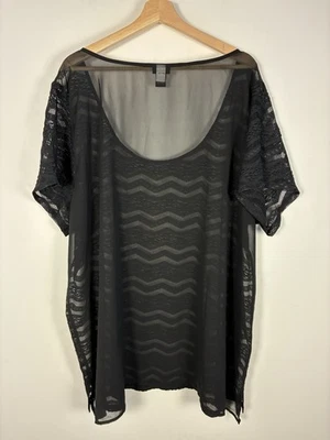 Top tórrido 4 encaje frontal malla transparente negro gótico caprichoso vampiro Foto 1 de 4