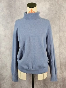 Orvis Womens L Blue 100% Cashmere Turtleneck Sweater READ - Picture 1 of 10