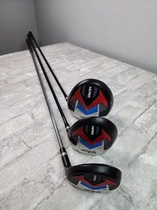 Wilson Ultra BLK Driver Set Teen Flex 10.5° Fairway Wood & 4 Hybrid RH 3 Pcs - Picture 1 of 11