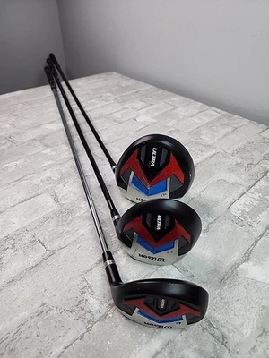 Wilson Ultra BLK Driver Set Teen Flex 10.5° Fairway Wood & 4 Hybrid RH 3 Pcs - Image 1 of 4