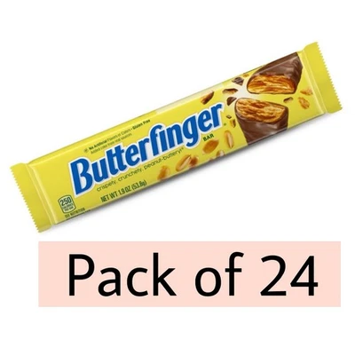 Paquete de 24 barras de chocolate caramelo con sabor a mantequilla de maní crujiente Butterfinger, 1,9 oz Foto 1 de 2