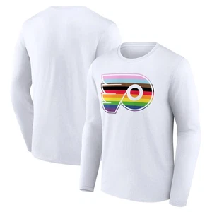 Men's White Philadelphia Flyers Team Pride Logo Long Sleeve T-Shirt - Picture 1 of 3