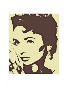 Elizabeth Taylor Silhouette Promi gezählt Kreuzstich Muster Tabelle - Bild 1 von 2