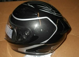 ZIR STRIKE OPS BLACK / SILVER MOTORCYCLE HELMET & STORAGE BAG, SIZE MEDIUM, Z - Bild 1 von 5