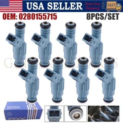 8X Inyectores de combustible para Dodge RAM 1500 2500 3500 1996-99 5,2 L 5,9 L 0280155715 nuevos Foto 1 de 4
