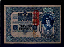 1902 Austria Hungary Tausend Kronen note bill LARGE