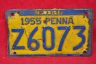 VINTAGE 1956 PA Penna Pennsylvania tablica rejestracyjna autentyczna Z6073 EXP 3-31-56