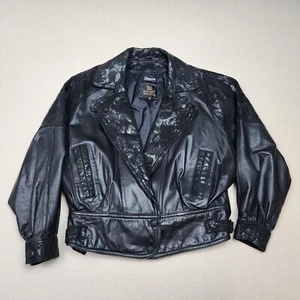 VTG Byrnes & Baker Thinsulate Women's Blk Leather Cafe Jacket Sz S EXCELLENT!!! - Picture 1 of 12