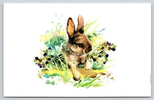 Tarjeta de felicitación arte conejito acuarela estilo MD Anderson centro de cáncer sobre - Imagen 1 de 2