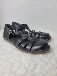Clarks Blake Womens Strappy Sandals Size 10 Black Leather Closed Toe Fisherman - Picture 1 of 9
