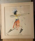 Art Nouveau Watercolor Centre Georges Pompidou Dancer
