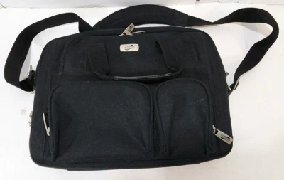 American Tourister Black Soft Canvas  Briefcase Laptop Case Attache Carry On - Image 1 of 4
