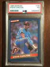 1986 Donruss — Steve Carlton — 22nd Year — PSA 7 — pop 120 (all grades)
