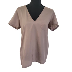 Silence + Noise Urban Outfitters Brown Top Size Small Lightweight V-neck Hi-low - Picture 1 of 10