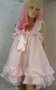 adult baby sissy DDLG dress broderie anglais lo0lita nighty fancy dress - Picture 1 of 4