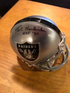 Ted Hendricks autograped mini helmet Raiders