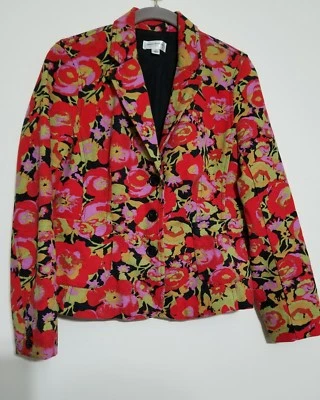 Chaqueta de algodón Isaac Mizrahi for TARGET, talla S roja multicolor cintura corta Foto 1 de 4