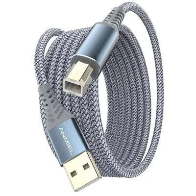 ANMIEL Cavo Stampante USB, 6.6FT/2 Metri Cavo Stampante USB Tessuto Nylon Tipo USB 2.0 - Immagine 1 di 4