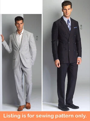 SEWING PATTERN Mens Clothes Clothing Formal Suit Jacket Pants Blazer Button 8988 - Image 1 of 3