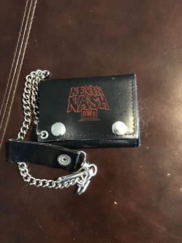 Vintage WCW Kevin Nash Snap Leather Trifold Wallet Chain Wrestling WWE WWF Cover