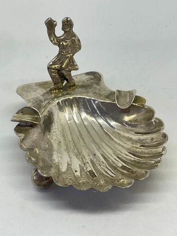 VINTAGE STERLING SILVER FOOTED ASHTRAY, PERU, SHELL   #JW107 Cover