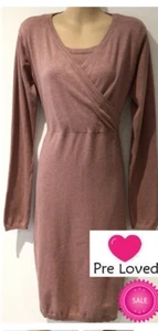 Mamalicious Maternity and Nursing dress in nudey pink knit size XS - Picture 1 of 1