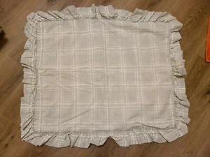 Eddie Bauer "Pale Green/White Plaid w/Ruffle Edge" Standard Sham - Picture 1 of 6