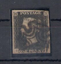 1840 GREAT BRITAIN - Stanley Gibbons #1 - 1 Penny Black - Used with Maltese Cros