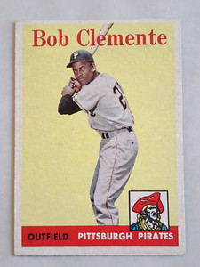 1958 TOPPS BASEBALL BOB ROBERTO CLEMENTE #52 PITTSBURGH PIRATES BASEBALL CARD