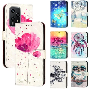 Phone Cover for Honor 200 X6B Nova 12i 3D Pattern PU Leather Flip Wallet Stand - Picture 1 of 20
