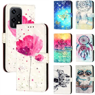 Phone Cover for Honor 200 X6B Nova 12i 3D Pattern PU Leather Flip Wallet Stand - Image 1 of 4