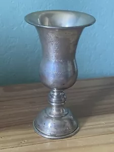 Vintage Antique Judaica David Star Sterling Silver Goblet Shot Kiddish Cup 4.75” - Picture 1 of 9