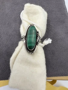 Vintage GFIS Taxco Sterling Malachit Ring Größe 8+? - Bild 1 von 11