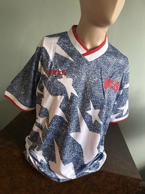 Camiseta de fútbol lisa de mezclilla retro de Estados Unidos 1994 talla grande de Estados Unidos Foto 1 de 4