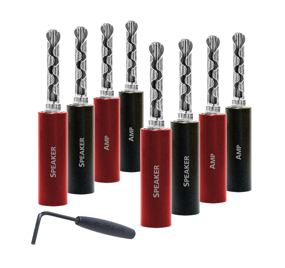 AudioQuest SureGrip 100 BFA Silver (Set of 8) Speakerwire Banana Connectors - Image 1 of 1