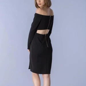 0180 NEW Women's DO + BE Black Knee Length Dress with Slit - Picture 1 of 3