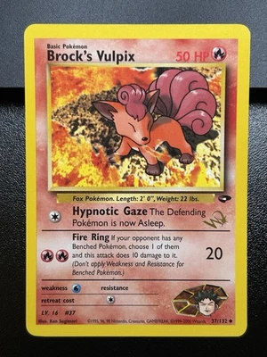 BROCK'S VULPIX W Stamp Pokemon Card - WOTC Promo - Gym Challenge - 37/132 LP (C) - Image 1 of 3