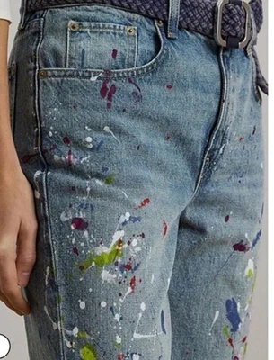 Jeans Polo Ralph Lauren 86 pintura salpicaduras Avery Boyfriend 27 nuevos con etiquetas $220 Foto 1 de 4