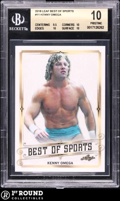 Tarjeta de lucha libre prístina Kenny Omega BGS 10: 2018 Leaf Best of Sports #11 POP 4 Foto 1 de 3